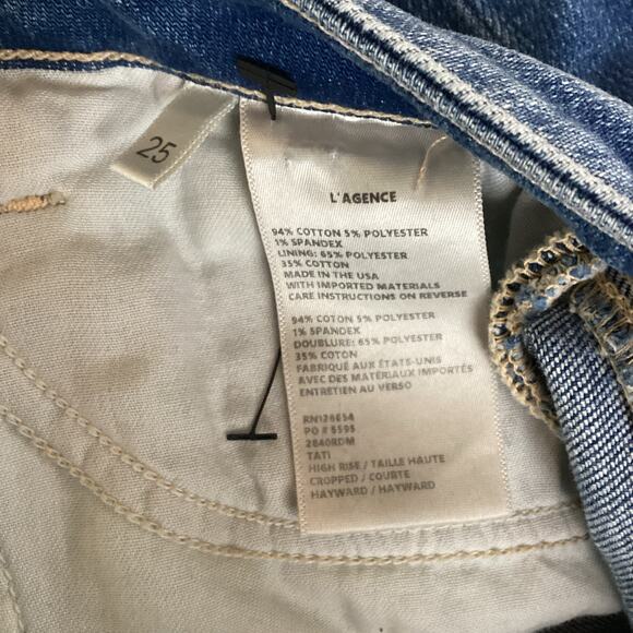 L’Agence Tati High Rise Cropped Bootcut Jeans Hayward Medium Wash 25 - Picture 7 of 9